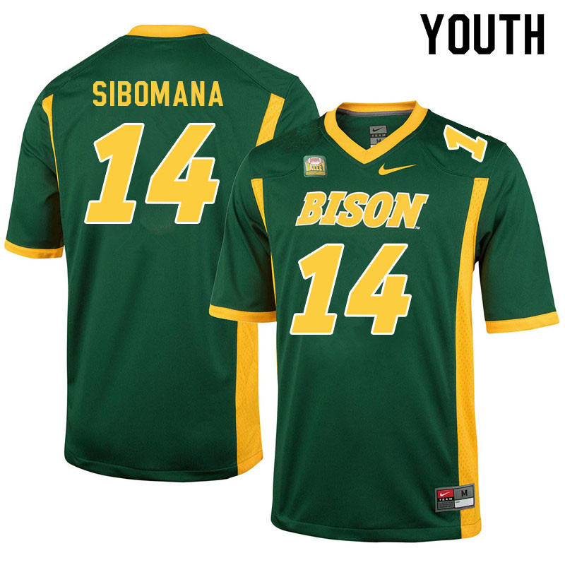 Youth #14 Enock Sibomana North Dakota State Bison College Football Jerseys Sale-Green
